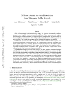 Difficult Lessons on Social Prediction from Wisconsin Public Schools