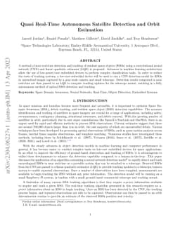 Quasi Real-Time Autonomous Satellite Detection and Orbit Estimation