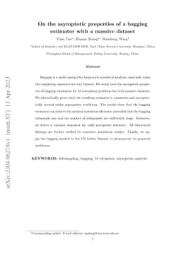 On the asymptotic properties of a bagging estimator with a massive
  dataset