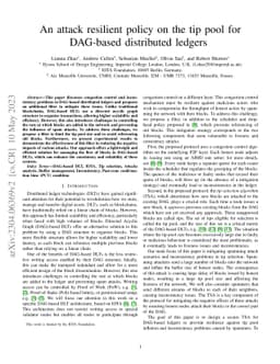 An attack resilient policy on the tip pool for DAG-based distributed
  ledgers