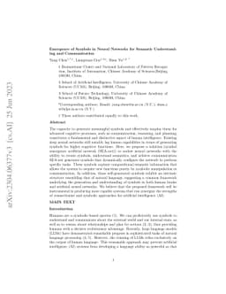 Emergence of Symbols in Neural Networks for Semantic Understanding and
  Communication