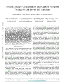 Towards Energy Consumption and Carbon Footprint Testing for AI-driven
  IoT Services