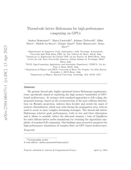 Thread-safe lattice Boltzmann for high-performance computing on GPUs