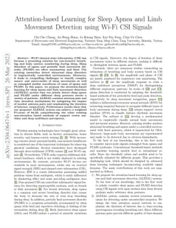 Attention-based Learning for Sleep Apnea and Limb Movement Detection
  using Wi-Fi CSI Signals