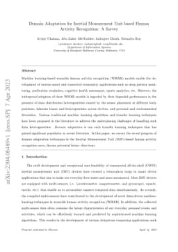 Domain Adaptation for Inertial Measurement Unit-based Human Activity
  Recognition: A Survey