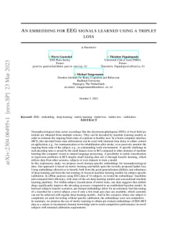 An embedding for EEG signals learned using a triplet loss