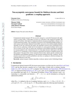 Non-asymptotic convergence bounds for Sinkhorn iterates and their
  gradients: a coupling approach