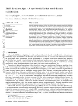 Brain Structure Ages -- A new biomarker for multi-disease classification