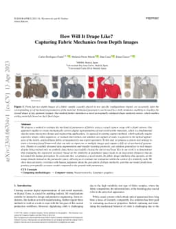 How Will It Drape Like? Capturing Fabric Mechanics from Depth Images