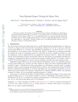 Near-Optimal Degree Testing for Bayes Nets