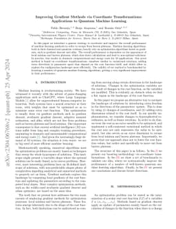 Improving Gradient Methods via Coordinate Transformations: Applications
  to Quantum Machine Learning