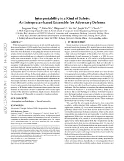 Interpretability is a Kind of Safety: An Interpreter-based Ensemble for
  Adversary Defense