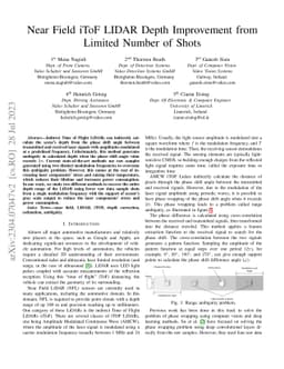 Near Field iToF LIDAR Depth Improvement from Limited Number of Shots