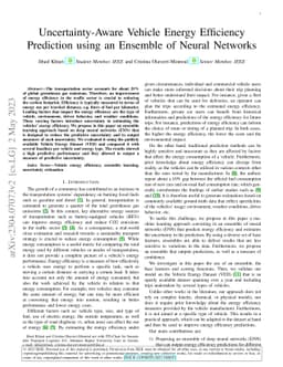 Uncertainty-Aware Vehicle Energy Efficiency Prediction using an Ensemble
  of Neural Networks