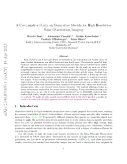 A Comparative Study on Generative Models for High Resolution Solar
  Observation Imaging