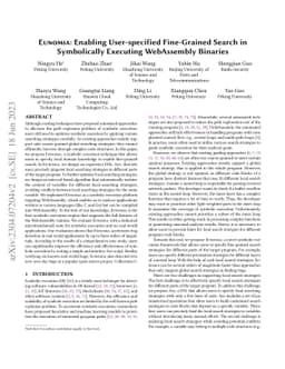 Eunomia: Enabling User-specified Fine-Grained Search in Symbolically
  Executing WebAssembly Binaries