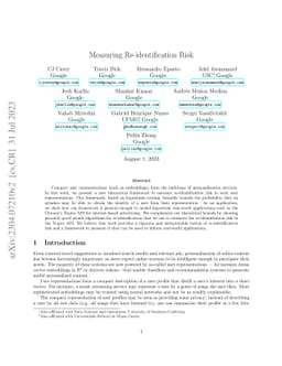 Measuring Re-identification Risk
