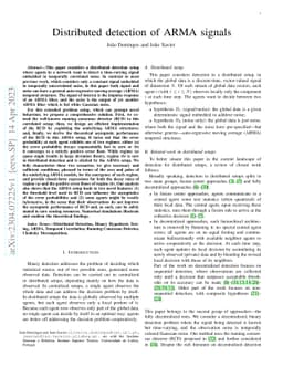 Distributed detection of ARMA signals