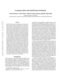 Learning to Defer with Limited Expert Predictions