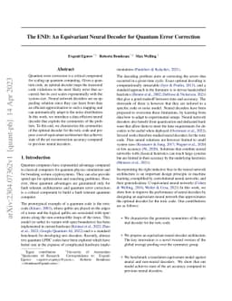The END: An Equivariant Neural Decoder for Quantum Error Correction