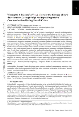 "Thoughts & Prayers'' or ":Heart Reaction: & :Prayer Reaction:'': How
  the Release of New Reactions on CaringBridge Reshapes Supportive
  Communication During Health Crises