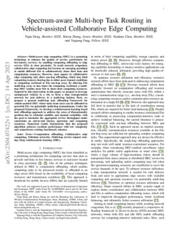 Spectrum-aware Multi-hop Task Routing in Vehicle-assisted Collaborative
  Edge Computing
