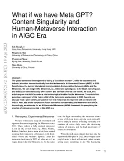 What if we have Meta GPT? From Content Singularity to Human-Metaverse
  Interaction in AIGC Era