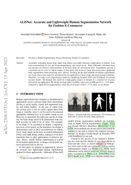 ALiSNet: Accurate and Lightweight Human Segmentation Network for Fashion
  E-Commerce
