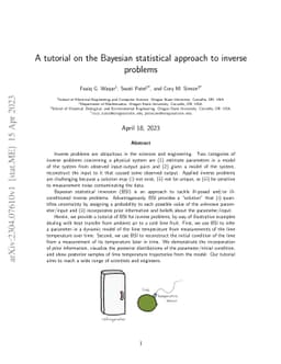 A tutorial on the Bayesian statistical approach to inverse problems