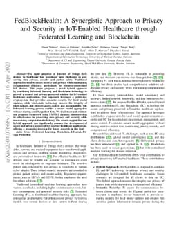 FedBlockHealth: A Synergistic Approach to Privacy and Security in
  IoT-Enabled Healthcare through Federated Learning and Blockchain