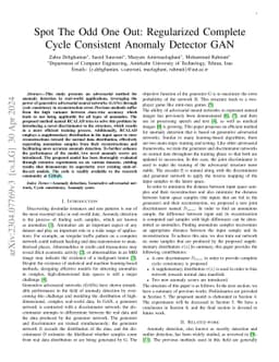 Spot The Odd One Out: Regularized Complete Cycle Consistent Anomaly
  Detector GAN