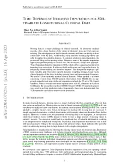 Time-dependent Iterative Imputation for Multivariate Longitudinal
  Clinical Data