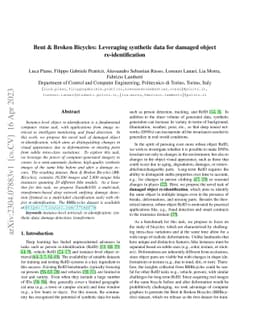 Bent & Broken Bicycles: Leveraging synthetic data for damaged object
  re-identification