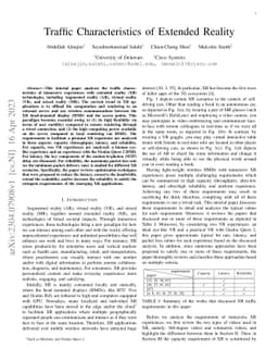 Traffic Characteristics of Extended Reality