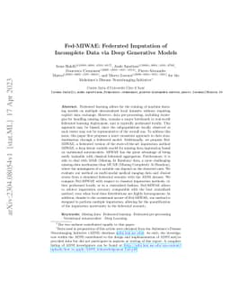 Fed-MIWAE: Federated Imputation of Incomplete Data via Deep Generative
  Models