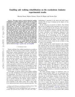 Enabling safe walking rehabilitation on the exoskeleton Atalante:
  experimental results