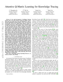 Attentive Q-Matrix Learning for Knowledge Tracing