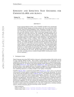 Efficient and Effective Text Encoding for Chinese LLaMA and Alpaca