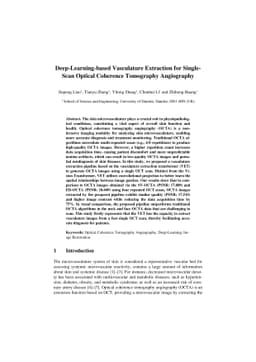 Deep-Learning-based Vasculature Extraction for Single-Scan Optical
  Coherence Tomography Angiography