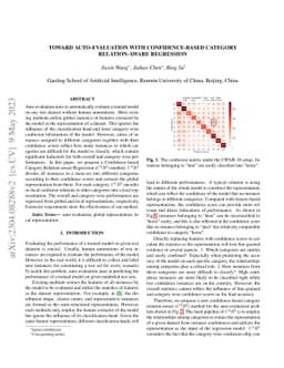 Toward Auto-evaluation with Confidence-based Category Relation-aware
  Regression