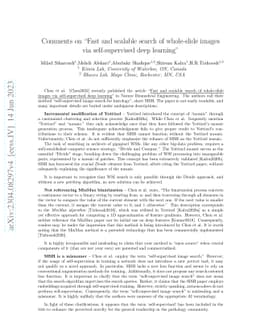 Comments on 'Fast and scalable search of whole-slide images via
  self-supervised deep learning'