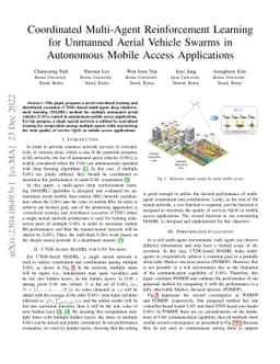 Coordinated Multi-Agent Reinforcement Learning for Unmanned Aerial
  Vehicle Swarms in Autonomous Mobile Access Applications
