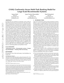 CAM2: Conformity-Aware Multi-Task Ranking Model for Large-Scale
  Recommender Systems
