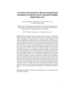 An end-to-end, interactive Deep Learning based Annotation system for
  cursive and print English handwritten text
