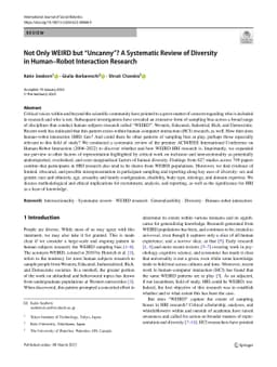 Not Only WEIRD but "Uncanny"? A Systematic Review of Diversity in
  Human-Robot Interaction Research