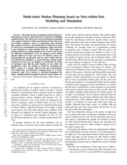 Multi-robot Motion Planning based on Nets-within-Nets Modeling and
  Simulation