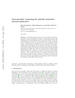 Neuromorphic computing for attitude estimation onboard quadrotors