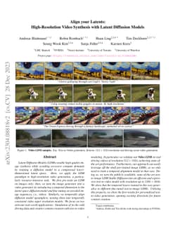 Align your Latents: High-Resolution Video Synthesis with Latent
  Diffusion Models