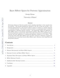 Bayes Hilbert Spaces for Posterior Approximation