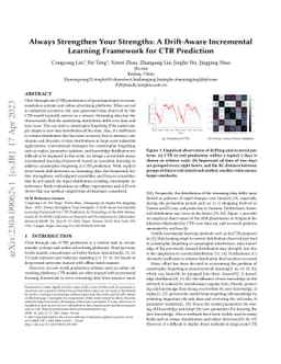 Always Strengthen Your Strengths: A Drift-Aware Incremental Learning
  Framework for CTR Prediction